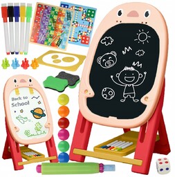 TABLICA DWUSTRONNA KREDOWA MAGNETYCZNA EDUKACYJNA DLA DZIECI STOJĄCA