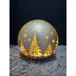 Kula Led 22 cm z motywem choinek ,