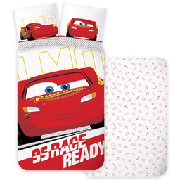 POŚCIEL DO ŁÓŻECZKA 100x135 cm AUTA ZYGZAK MC
