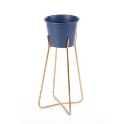 Eurofirany Doniczka osłonka dekoracyjna 19x34 niebieska