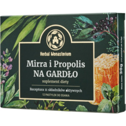 Mirra i Propolis na gardło, 12 pastylek