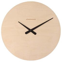 Zegar ATMOWOOD z drewna brzozowego 50 cm czarne