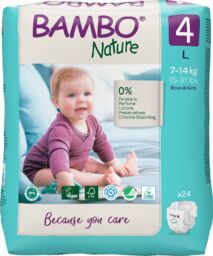 Bambo Nature, pieluchy jednorazowe, rozmiar 4, Maxi, 7-14