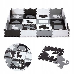 Solidna mata puzzle piankowa wodoodporna edukacyjna kojec