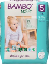 Bambo Nature, pieluchy jednorazowe, rozmiar 5, Junior, 12-18