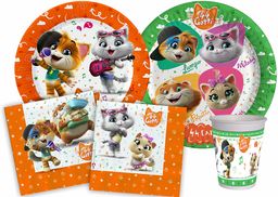 Party Tableware Set 44 Cats for 24 people