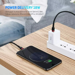 Kabel nylonowy Baseus Cafule USB-C Lightning PD 1m