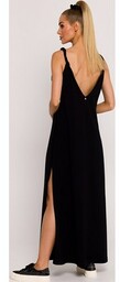 Sukienka maxi z głębokim dekoltem na plecach czarna