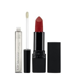 Avon Zestaw [Szminka Red Supreme + Błyszczyk Clear