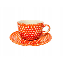 Filiżanka i spodek ceramika Bolesławiec 70MP 200ml unikat