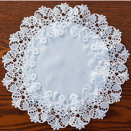 Serwetka wielkanocna do koszyczka biała okrągła OZDW30-1