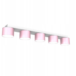 Lampa sufitowa dziecięca biała różowa podłużna 64 cm