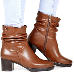 Damskie Botki Skórzane na Obcasie Sergio Leone 25636