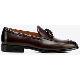 Męskie mokasyny ze skóry naturalnej licowej z chwostem