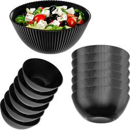 Salaterka szklana Regno 20.3 cm czarna 6 szt.