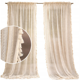 Firana Boho Rustykalna Vintage 145x250 klasyczna gotowa