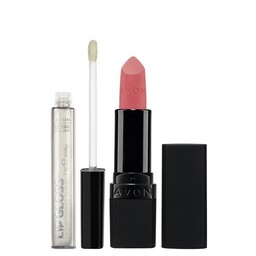 Avon Zestaw [Szminka Pure Pink + Błyszczyk Clear]