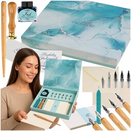 Zestaw Do Kaligrafii 30 El. Pióro Stalówki Tusz