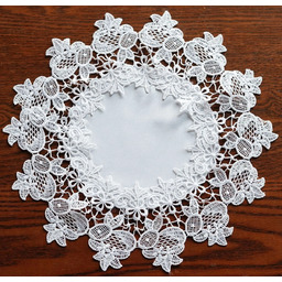 Serwetka wielkanocna do koszyczka biała okrągła OZDW31-1