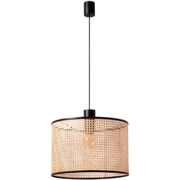 Faro Barcelona Lampa wisząca rattanowa Mambo 450 Black/Rattan
