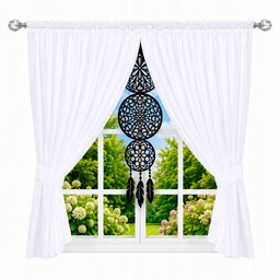 Firana gotowa 130x300 panel Łapacz Snów Filc Czarny