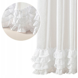 ROOM99 Firana gotowa z falbanami 250x230 na przelotkach