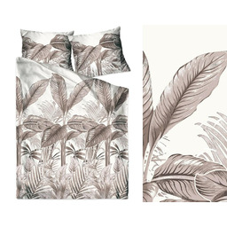 Greno Pościel satynowa 140x200 Palm & Co beżowa