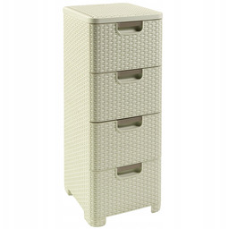 Regał Komoda 4 Szuflady Szafka Rattan Curver Style