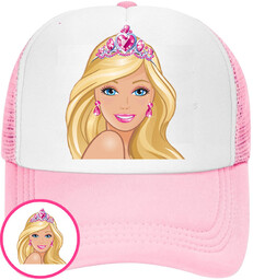 CZAPKA Z DASZKIEM BARBIE DLA DZIECI SIATKA RÓŻOWA