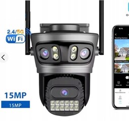 Kamera zewnętrzna 15MP Wifi Ptz Trzy obiektywy Podwójne
