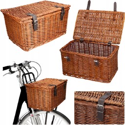 Koszyk Rowerowy Wiklinowy Przód Tył 30L Duży Kosz