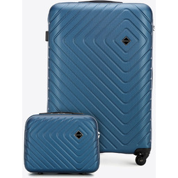 Duża walizka i kosmetyczka z ABS-u z geometrycznym