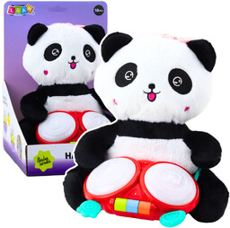 DLA DZIECI PLUSZOWA PANDA Z BĘBENKAMI ŚWIATŁA DŹWIĘKI