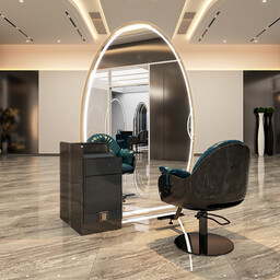 Konsola konsoleta fryzjerska barberska kosmetyczna lustro LED 220x150