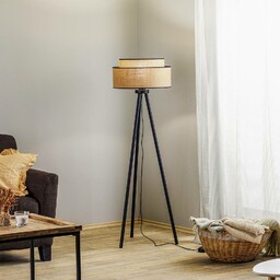 Duolla Lampa stojąca Boho jute & black, 145cm