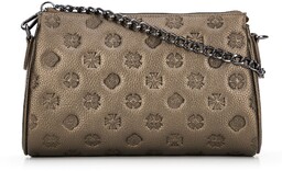 Torebka crossbody skórzana w tłoczenie złota