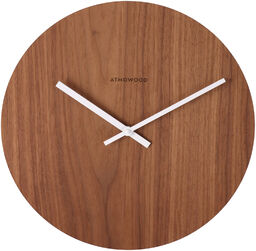 Zegar ATMOWOOD z orzecha włoskiego 34 cm białe