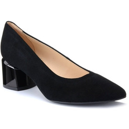 Czółenka damskie w szpic buty na obcasie zamszowe