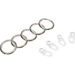 GARDINIA Kółka do zasłon Kreta, 10 sztuk,