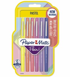 Papermate Flair Pastel 6 szt, różne kolory