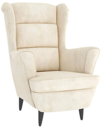 Elior Kremowy welurowy fotel wypoczynkowy N3-C79