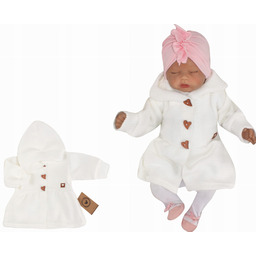 Płaszczyk włóczkowy niemowlęcy biały 56