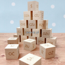 Klocki drewniane sylaby 60 szt.