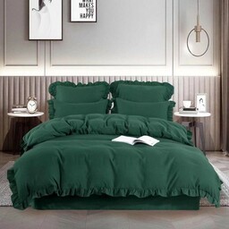 Pościel 200x220 4cz z falbanką zielona Iris 03