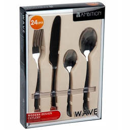 Ambition 24 Sztućce Wave Modern Komplet Obiadowe Nowoczesne