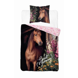 Detexpol Pościel bawełniana 160x200 cm z koniem