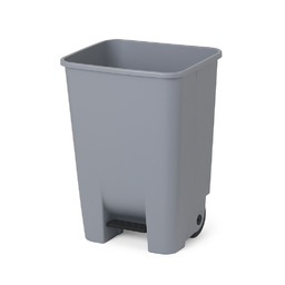 Kosz na śmieci 120L jasnoszary pedałowy z kółkami