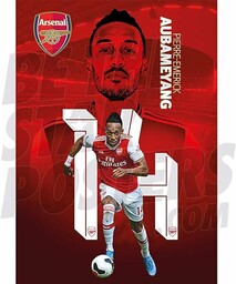 Arsenal FC 2019/20 Pierre-Emerick Aubameyang Action A3 plakat