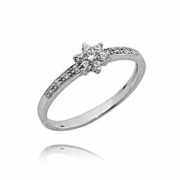 Pierścionek na zaręczyny z białego złota,brylanty 0,18ct