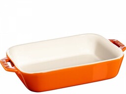 Staub Prostokątny Półmisek Ceramiczny 1.1l Pomarańczowy Cooking